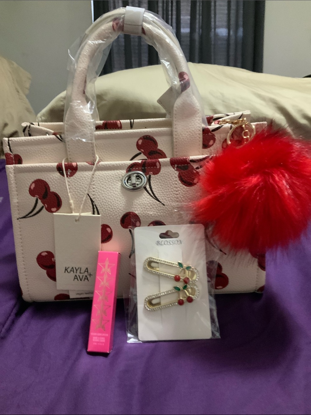 KAYLA + AVA Cream Floral Print Tote Bag